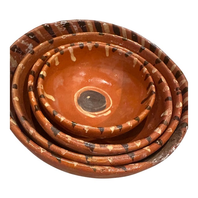 Mexican Tlaquepaque Pottery Nesting Bowls For Sale