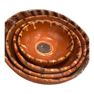 Mexican Tlaquepaque Pottery Nesting Bowls