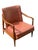 Restored Vintage Mid-Century Modern Sculptural Solid Wood Lounge Chair With Tufted Vinyl Upholstery For Sale - Image 10 of 10