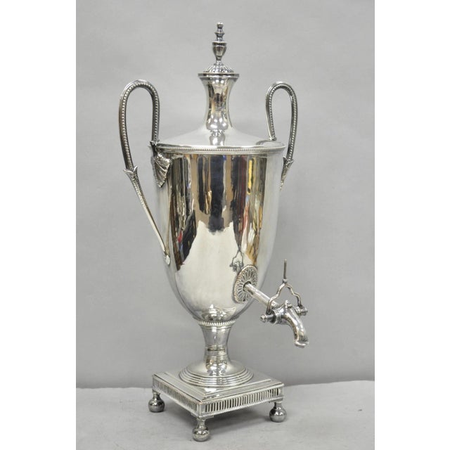Antique English Regency Silver Plated Trophy Cup Urn Coffee Beverage Samovar For Sale - Image 18 of 18