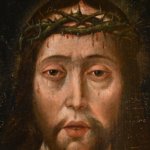 Circle of Quentin Metsys, Ecce Homo, 1550, Oil on Board, Framed For Sale - Image 10 of 14