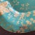 Early-20th Century Hand-Painted Teal & Gold Tole Serving Tray For Sale - Image 14 of 17