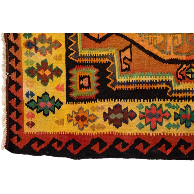 Mid-20th Century Turkish Kilim Multicolor Handmade Tribal Wool Rug For Sale - Image 4 of 8