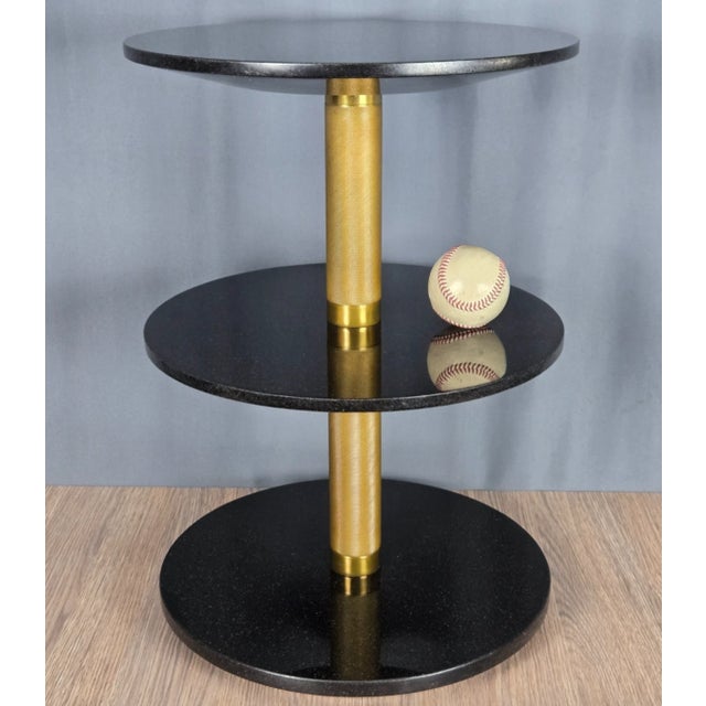 Ralph Lauren Wyman End Table by Theodore Alexander for Ralph Lauren, Black Marble & Brass For Sale - Image 4 of 14