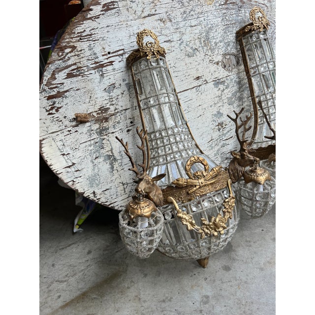 Gorgeous deer head sconces in working condition and hard wired for your space. Flank a painting or hang as is. Perfect for...