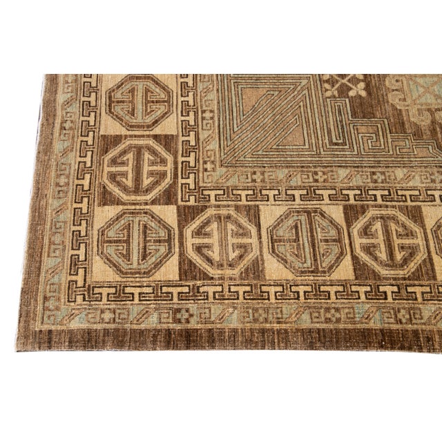 Modern Khotan Wool Rug 9 Ft 1 in X 12 Ft. For Sale - Image 9 of 12