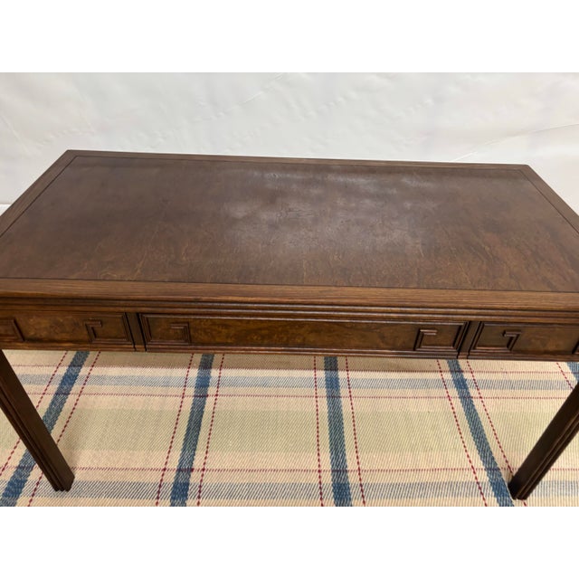 Vintage Chinoiserie-Style Burl Wood Writing Desk by Baker For Sale In New York - Image 6 of 11
