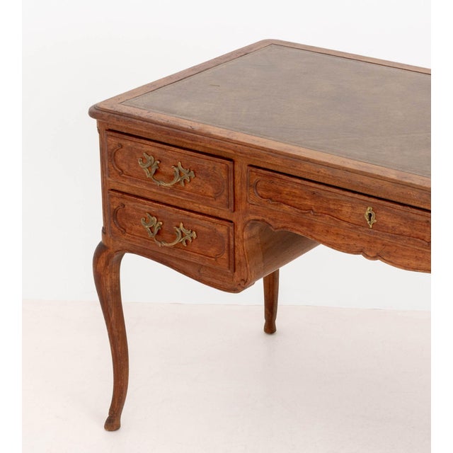 Late 20th Century Louis XV Style Walnut Writing Desk For Sale - Image 5 of 10