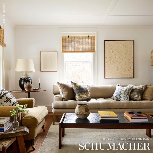 2020s Sample - Schumacher Pathway Fabric In Sky For Sale - Image 5 of 6