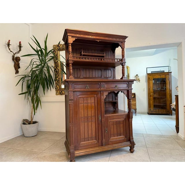 Cabinet in Oak and Walnut Veneer For Sale - Image 5 of 12