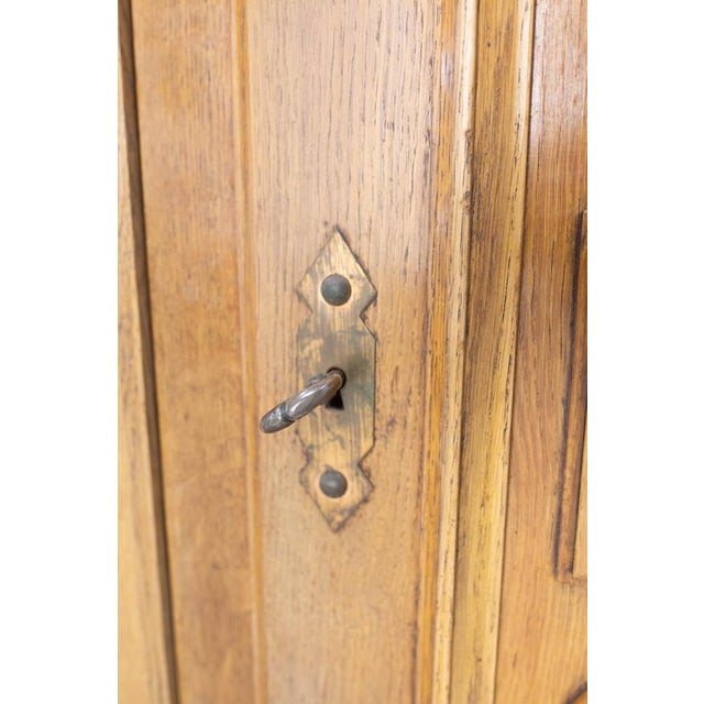 19th Century French Deux Corps Buffet Oak and Copper Cabinet by Dudouyt, 1940s For Sale - Image 9 of 18