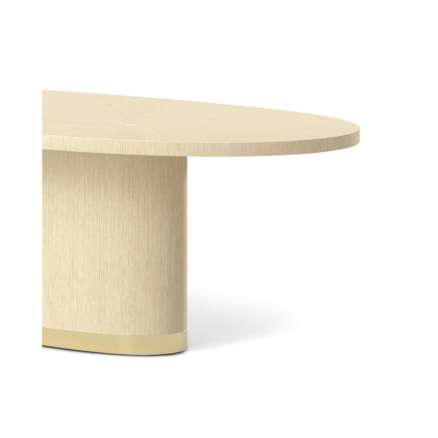 Art Deco Light Hollywood Regency Oval Dining Table For Sale - Image 3 of 4