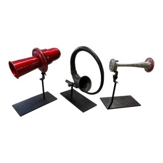 Collection of Mounted Vintage Car Horns For Sale
