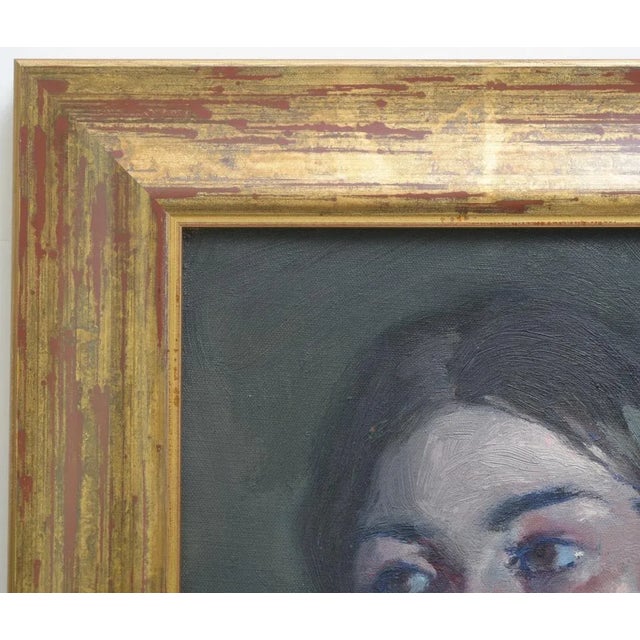 Mid 20th Century Manuel Monedero (1925-2002) Portrait of a Young Spanish Lady Oil on Canvas For Sale - Image 4 of 6