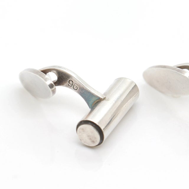 Georg Jensen Georg Jensen Sterling Silver Cufflinks No. 96 - 2 Pieces For Sale - Image 4 of 12