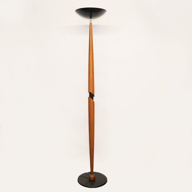 Wooden Floor Lamp with Black Tilted Uplight, 1990s For Sale - Image 10 of 10
