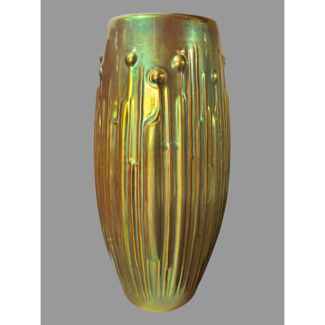 Ceramic MCM Mid Century Modern Zsolnay 13.25" Porcelain Pottery Vase For Sale - Image 7 of 10
