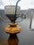 Brown Vintage Pair of Colonial Style Walnut & Brass Table Lamps With Milk Glass Shades For Sale - Image 8 of 8