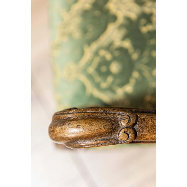 Tuscan 18th Century Walnut Sofa from Villa Fioravanti with Carved Lyre Motifs For Sale - Image 12 of 14