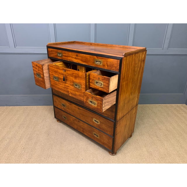 Camphor Wood Secretaire Military Chest, 1835 For Sale - Image 11 of 18