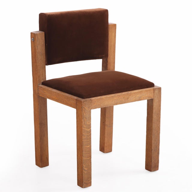 1960s Pair of French Brutalist Oak Side Chairs With Adjustable Tilting Backs, C 1960 For Sale - Image 5 of 5
