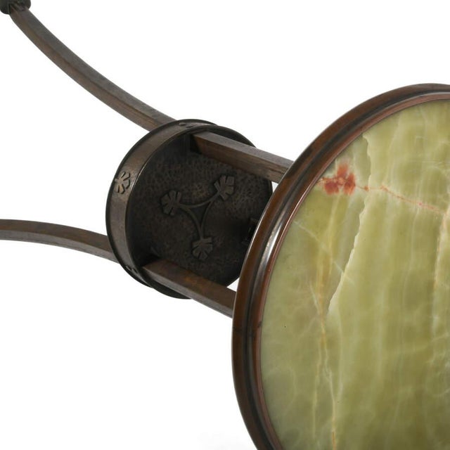 Metal Vintage Hollywood Regency Poured Resin Top & Iron Bistro Table For Sale - Image 7 of 7