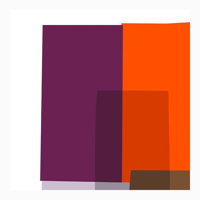 Purple and Orange Collage Fine Art Print 42 1/2" X 60" by Liz Roache For Sale - Image 4 of 5