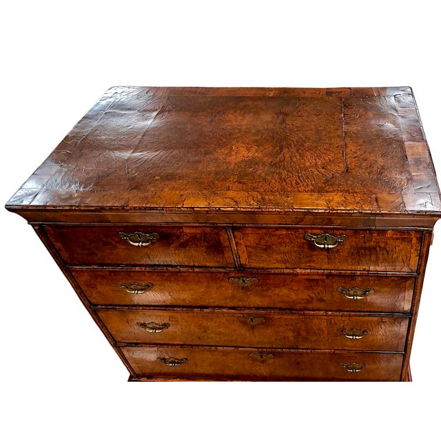 18th-Century English Burr Walnut Chest-on-Stand For Sale - Image 4 of 17