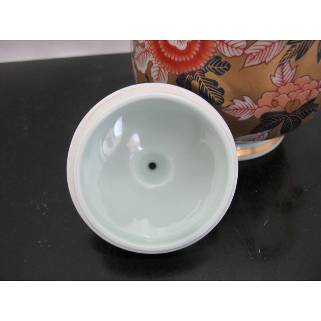 Lavish Kisen Kiln Japanese Imari Arita Ware Porcelain Gold Face Spout Pitcher For Sale - Image 11 of 11