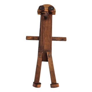 Handmade Outsider Folk Art Wood Plank Wall Figure, Rustic Primitive, 16.5-Inch For Sale