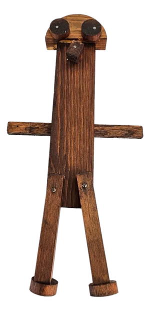 Handmade Outsider Folk Art Wood Plank Wall Figure, Rustic Primitive, 16.5-Inch