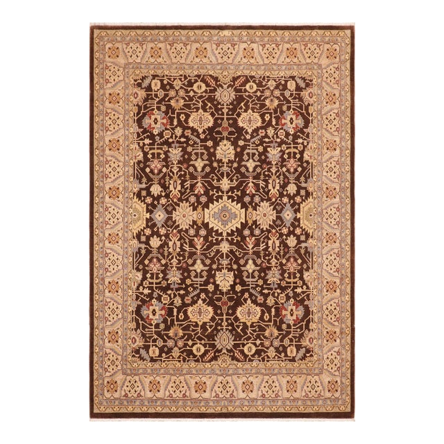 Boho Chic Brown/Beige Wool Rug - 8'1'' X 9'8'' For Sale