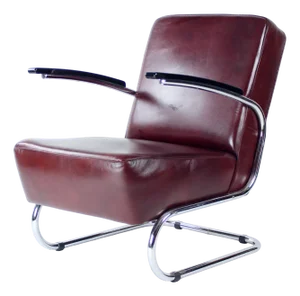 Bauhaus Armchair in Chrome and Leather, Former Czechoslovakia, 1930s