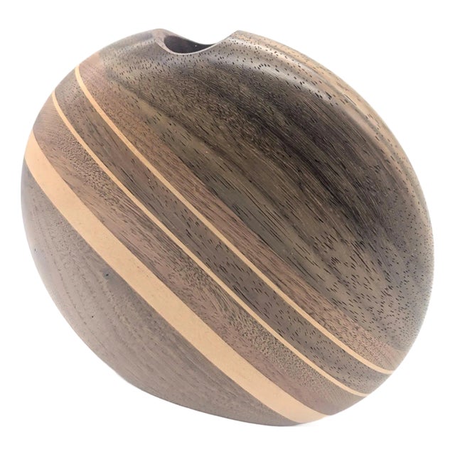 1990 Warren Vienneau Wood Carved and Lathed Ikebana Style Bud Vase For Sale