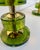 Italian Green Emerald Murano Glass Discs and Brass Lamps with Black Lampshades, 2000s, Set of 2 For Sale - Image 9 of 15