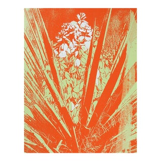 1968 Yucca Plant Serigraph in Orange and Green For Sale