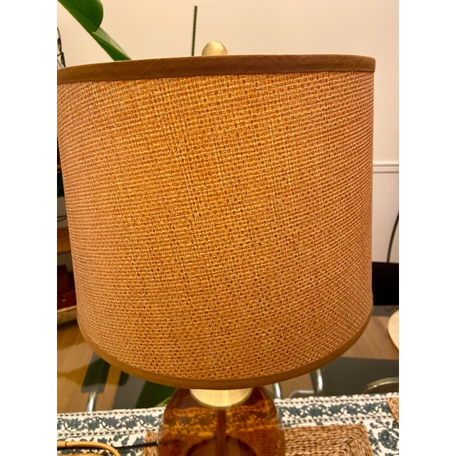 Vintage Amber Glass Lamp For Sale In Seattle - Image 6 of 9