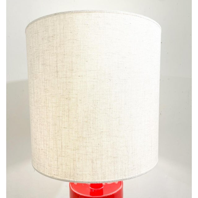 Mid-Century Red Ceramic Table Lamp, 1970s For Sale - Image 4 of 5