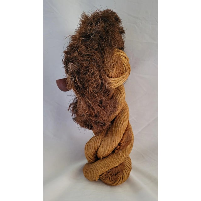 Whimsical Twisted Rope Figure resembling a Lion smoking a pipe. This Danish modern design was a collaboration by Kay...