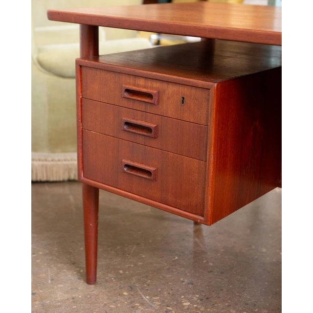 Attributed Hp Hansen Danish Modern Teak Writing Desk, 1960s For Sale - Image 12 of 14