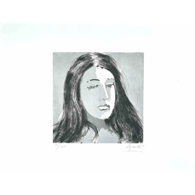 Inge is an original etching realized by Giacomo Manzù in the 1970s. Hand-signed. Numbered on the lower left. Edition of...