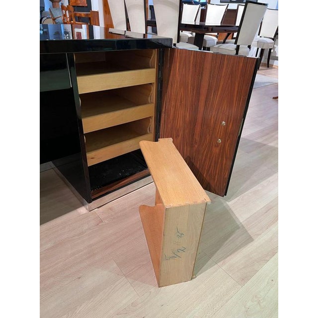 Art Deco Desk in Black Lacquer, Walnut & Metal, France, 1930s-1940s For Sale - Image 13 of 18