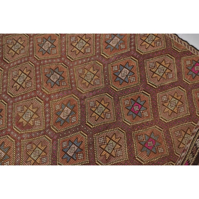 Mid 20th Century Home Living Decorative Kilim Rug For Sale - Image 10 of 10