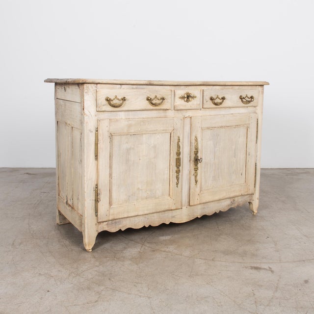1800s Belgian Bleached Oak Buffet For Sale - Image 4 of 6
