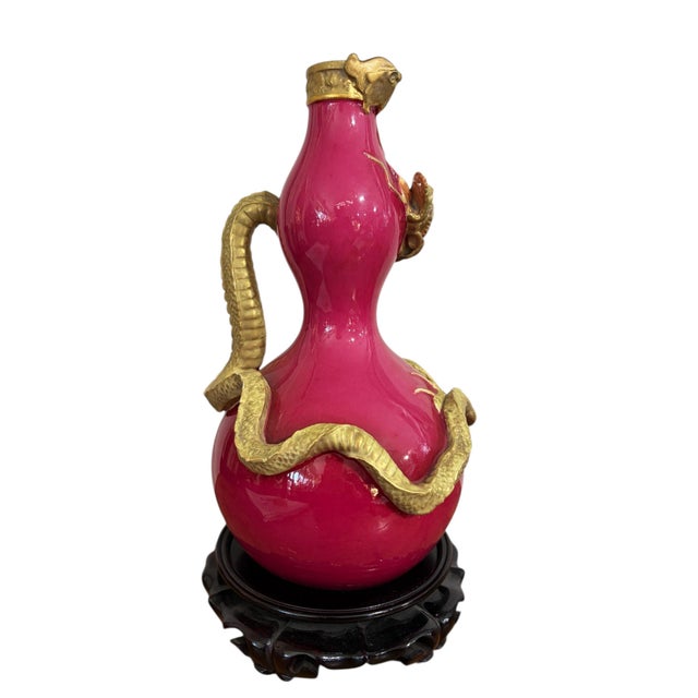 Ceramic Rare 19th .C Royal Worcester Porcelain Dragon Ewer/Vase For Sale - Image 7 of 9