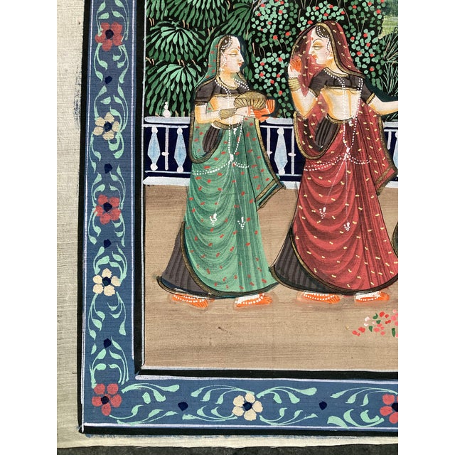 The Toilette Indian painting from Rajasthan on silk Mid-20th century Very good condition, vibrant colors Dimensions: 35 x...