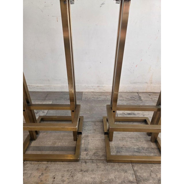 Brass Barstools in the style of Maison Jansen, 1975, Set of 2 For Sale - Image 6 of 9