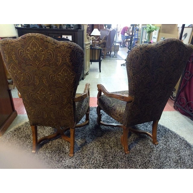 Stanley Furniture 2 Stanley Furniture Upholstered Arm Chairs For Sale - Image 4 of 7