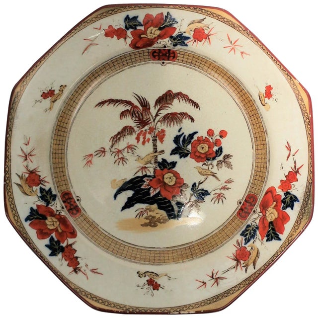 Antique English Octagonal Bird Plate by Wedgwood For Sale - Image 9 of 9