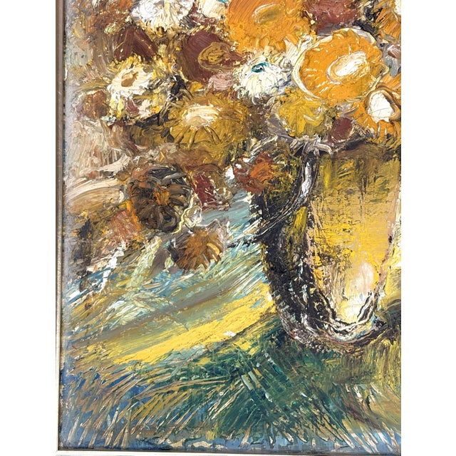 Late 20th Century Original Signed and Framed Impasto Style Floral Acrylic Painting on Canvas For Sale - Image 5 of 17